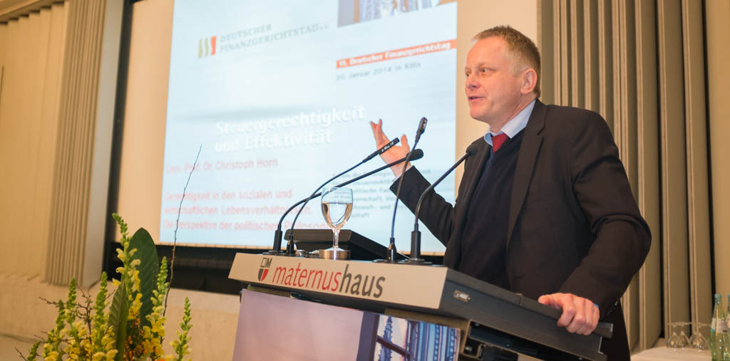 Prof. Dr. Christoph Horn spricht auf dem 11. Deutschen Finanzgerichtstag in Köln über Gerechtigkeit
