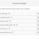Controlling mit kontool: In jeder Ansicht lassen sich die gewünschten Kennzahlen an- und abwählen.